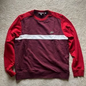 Lacoste sweatshirt maroon/red/white size 5 - Large